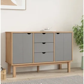 Aparador OTTA madera maciza pino marrón y gris 113,5x43x73 cm de vidaXL, Aparadores - Ref: Foro24-348592, Precio: 165,47 €, D...