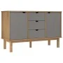 Aparador OTTA madera maciza pino marrón y gris 113,5x43x73 cm de vidaXL, Aparadores - Ref: Foro24-348592, Precio: 165,47 €, D...