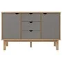 Aparador OTTA madera maciza pino marrón y gris 113,5x43x73 cm de vidaXL, Aparadores - Ref: Foro24-348592, Precio: 165,47 €, D...