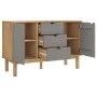 Aparador OTTA madera maciza pino marrón y gris 113,5x43x73 cm de vidaXL, Aparadores - Ref: Foro24-348592, Precio: 165,47 €, D...
