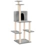 Rascador para gatos con postes de sisal gris claro 144,5 cm de vidaXL, Mobiliario para gatos - Ref: Foro24-171631, Precio: 56...