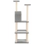 Rascador para gatos con postes de sisal gris claro 144,5 cm de vidaXL, Mobiliario para gatos - Ref: Foro24-171631, Precio: 56...