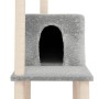Rascador para gatos con postes de sisal gris claro 144,5 cm de vidaXL, Mobiliario para gatos - Ref: Foro24-171631, Precio: 56...