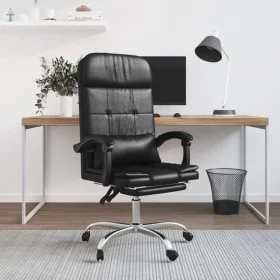 Silla de oficina reclinable masaje cuero sintético negro de vidaXL, Sillas de oficina - Ref: Foro24-349707, Precio: 112,40 €,...