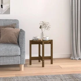 Honigbrauner Couchtisch aus massivem Kiefernholz Ø42,5x45 cm von vidaXL, Couchtisch - Ref: Foro24-822315, Preis: 24,60 €, Rab...