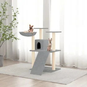 Rascador para gatos con postes de sisal gris claro 83 cm de vidaXL, Mobiliario para gatos - Ref: Foro24-171652, Precio: 44,09...