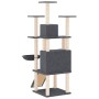 Rascador para gatos con postes de sisal gris oscuro 154 cm de vidaXL, Mobiliario para gatos - Ref: Foro24-171692, Precio: 85,...