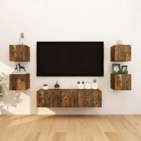 Muebles para TV de pared 8 uds roble ahumado 30,5x30x30 cm de vidaXL, Muebles TV - Ref: Foro24-3120323, Precio: 152,99 €, Des...