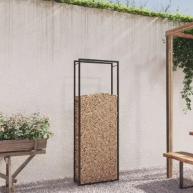 Leñero de acero negro mate 80x28x222 cm de vidaXL, Bolsas y soportes de leña - Ref: Foro24-350309, Precio: 54,66 €, Descuento: %
