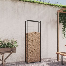 Leñero de acero negro mate 80x28x222 cm de vidaXL, Bolsas y soportes de leña - Ref: Foro24-350309, Precio: 55,71 €, Descuento: %