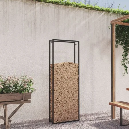 Leñero de acero negro mate 80x28x222 cm de vidaXL, Bolsas y soportes de leña - Ref: Foro24-350309, Precio: 54,66 €, Descuento: %