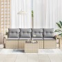 Conjunto de sofá de jardín 5 pcs Beige y gris ratán sintético en Sofás de exterior | Comprar online en Foru.es