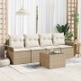 Conjunto de sofá de jardín 5 pcs Beige y Crema ratán sintético en Sofás de exterior | Comprar online en Foru.es