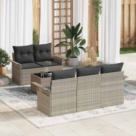 Conjunto de sofá de jardín 6 pcs Gris Claro y Gris Oscuro en Sofás de exterior | Comprar online en Foru.es