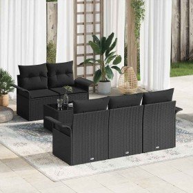 Conjunto de sofá de jardín con cojín Manual 6 pcs Negro en Sofás de exterior | Comprar online en Foru.es