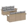 Conjunto de sofás de jardín 7 pcs Beige y gris ratán sintético en Sofás de exterior | Comprar online en Foru.es