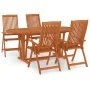 Juego de comedor para jardín 5 pzas madera maciza de eucalipto de vidaXL, Conjuntos de jardín - Ref: Foro24-3087341, Precio: ...