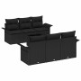 Conjunto de sofás de jardín 7 pcs Negro ratán sintético en Sofás de exterior | Comprar online en Foru.es