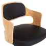 Silla de oficina giratoria madera curvada cuero sintético negro en Sillas de oficina | Comprar online en Foru.es
