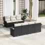 Conjunto de sofás de jardín 8 pcs Negro y crema ratán sintético en Sofás de exterior | Comprar online en Foru.es