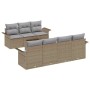 Conjunto de sofás de jardín 8 pcs Beige y gris ratán sintético en Sofás de exterior | Comprar online en Foru.es