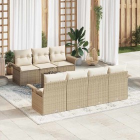 Conjunto de sofás de jardín 8 pcs Beige y Crema ratán sintético en Sofás de exterior | Comprar online en Foru.es