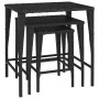 Mesas apilables 3 piezas ratán sintético negro de vidaXL, Mesas auxiliares - Ref: Foro24-319384, Precio: 47,84 €, Descuento: %