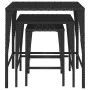 Mesas apilables 3 piezas ratán sintético negro de vidaXL, Mesas auxiliares - Ref: Foro24-319384, Precio: 47,84 €, Descuento: %
