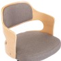 Silla de oficina giratoria de madera curvada y tela gris taupe en Sillas de oficina | Comprar online en Foru.es