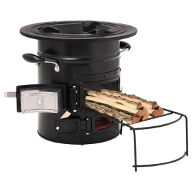 Cocina de leña para camping acero negro 50x33,5x30,5 cm de vidaXL, Chimeneas - Ref: Foro24-319441, Precio: 148,43 €, Descuent...