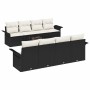 Conjunto de sofá de jardín 9 pcs Negro y crema ratán sintético en Sofás de exterior | Comprar online en Foru.es