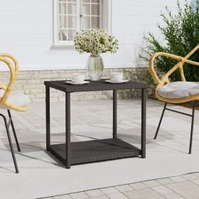 Mesa auxiliar ratán sintético negro 55x45x49 cm de vidaXL, Mesas auxiliares - Ref: Foro24-319404, Precio: 43,64 €, Descuento: %