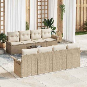 Conjunto de sofá de jardín 9 pcs Beige y Crema ratán sintético en Sofás de exterior | Comprar online en Foru.es