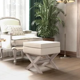 Taburete con almacenaje lino 45x45x49 cm von vidaXL, Bänke für Hallen und Lager - Ref: Foro24-344515, Preis: 87,05 €, Rabatt: %