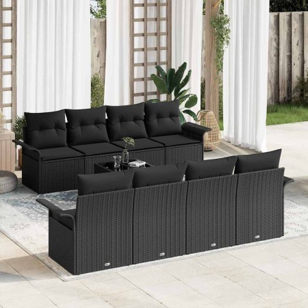 Conjunto de sofá de jardín 9 pcs Negro ratán sintético en Sofás de exterior | Comprar online en Foru.es