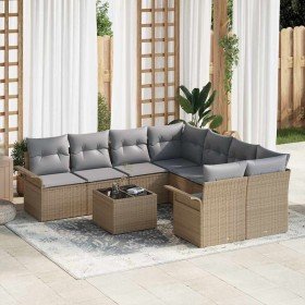 Conjunto de sofá de jardín con cojín Manual 9 pcs Beige y gris en Sofás de exterior | Comprar online en Foru.es