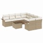 Conjunto de sofá de jardín con cojín Manual 9 pcs Beige y Crema en Sofás de exterior | Comprar online en Foru.es