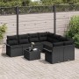 Conjunto de sofá de jardín con cojín Manual 9 pcs Negro en Sofás de exterior | Comprar online en Foru.es