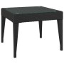 Mesa auxiliar vidrio templado ratán sintético negro 50x50x38 cm de vidaXL, Mesas auxiliares - Ref: Foro24-319402, Precio: 37,...