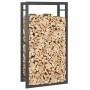 Leñero de acero negro mate 50x28x94 cm de vidaXL, Bolsas y soportes de leña - Ref: Foro24-350305, Precio: 33,47 €, Descuento: %