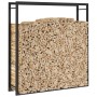 Leñero de acero negro mate 110x28x116 cm de vidaXL, Bolsas y soportes de leña - Ref: Foro24-350310, Precio: 45,29 €, Descuent...