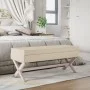 Taburete con almacenaje lino 110x45x49 cm by vidaXL, Benches for halls and storage - Ref: Foro24-344522, Price: 122,17 €, Dis...