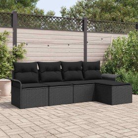 Conjunto de sofá de jardín 5 pcs Negro ratán sintético en Sofás de exterior | Comprar online en Foru.es