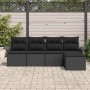 Conjunto de sofá de jardín 5 pcs Negro ratán sintético en Sofás de exterior | Comprar online en Foru.es