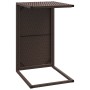 Mesa en forma de C ratán sintético marrón 40x35x60 cm de vidaXL, Mesas auxiliares - Ref: Foro24-319407, Precio: 33,15 €, Desc...