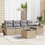Conjunto de sofá de jardín 6 pcs Beige ratán sintético en Sofás de exterior | Comprar online en Foru.es