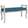 Banco de terciopelo azul 110x45x60 cm de vidaXL, Bancos - Ref: Foro24-344438, Precio: 105,16 €, Descuento: %