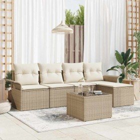 Conjunto de sofá de jardín 6 pcs Beige ratán sintético en Sofás de exterior | Comprar online en Foru.es