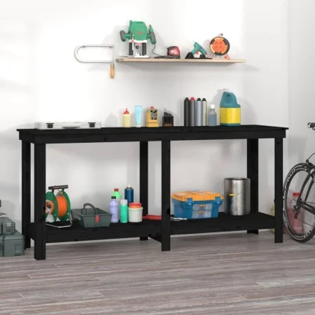 Solid black pine wood workbench 180x50x80 cm by vidaXL, Work tables - Ref: Foro24-822515, Price: 186,80 €, Discount: %