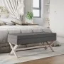 Stool with storage dark gray fabric 110x45x49 cm by vidaXL, Benches for halls and storage - Ref: Foro24-344523, Price: 110,13...